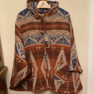 Legendary Whitetails x Stockyards Canyon Reversible Aztec Hooded Poncho